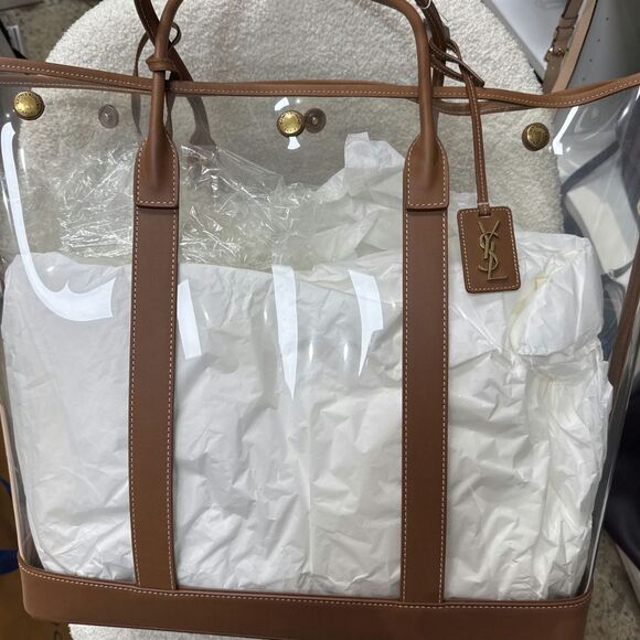 YSL Tote Handbag Color Brown Transparent - Picture 3 of 5